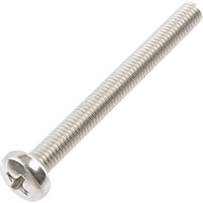AERZETIX C59789 Conjunto de 10 parafusos de metal com cabeça cilíndrica M5 x 50 mm com ranhura PH2 parafuso de montagem DIN 7985 em aço inoxidável A2 cor prata AERZETIX C59789 Conjunto de 10 parafusos de metal com cabeça cilíndrica M5 x 50 mm com ranhura PH2 parafuso de montagem DIN 7985 em aço inoxidável A2 cor prata