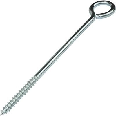 AERZETIX Conjunto de 5 ganchos para aparafusar Ø8x150mm cáncamos autorroscantes fechados parafusos de olho em aço cor prata AERZETIX Conjunto de 5 ganchos para aparafusar Ø8x150mm cáncamos autorroscantes fechados parafusos de olho em aço cor prata