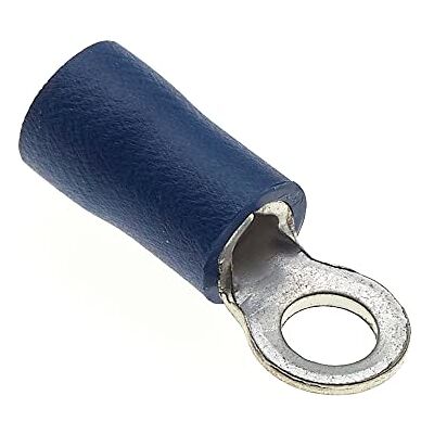 Keple Terminal de anel pacote de 100, azul, 3,7 mm, 30A, 16-14 AWG conectores de anel térmico, conectores de cobre estanhado, terminais de cabo de anel isolado Keple Terminal de anel pacote de 100, azul, 3,7 mm, 30A, 16-14 AWG conectores de anel térmico, conectores de cobre estanhado, terminais de cabo de anel isolado