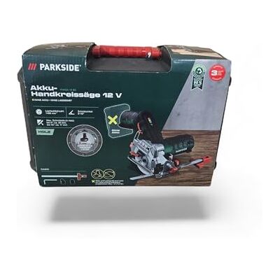 Parkside Serra circular a bateria PHKSA 12 X12V, bloqueio do eixo, em estojo (sem bateria e carregador) Parkside Serra circular a bateria PHKSA 12 X12V, bloqueio do eixo, em estojo (sem bateria e carregador)