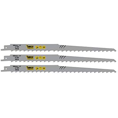 SabreCut 3 x 300 mm 3 TPI S1617K lâminas de serra de sabre recíprocas para corte de madeira muito rápido compatível com Bosch Dewalt Makita e muitos outros SabreCut 3 x 300 mm 3 TPI S1617K lâminas de serra de sabre recíprocas para corte de madeira muito rápido compatível com Bosch Dewalt Makita e muitos outros