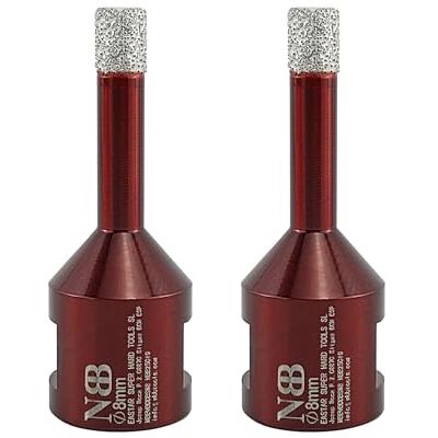 NBB Broca de diamante fresa diamantada com M14, coroa de diamante para perfuração a seco e úmido em porcelana dura, cerâmica, azulejo de granito, mármore para Esmerilhadeira Angular (2 peças, 8 mm) NBB Broca de diamante fresa diamantada com M14, coroa de diamante para perfuração a seco e úmido em porcelana dura, cerâmica, azulejo de granito, mármore para Esmerilhadeira Angular (2 peças, 8 mm)