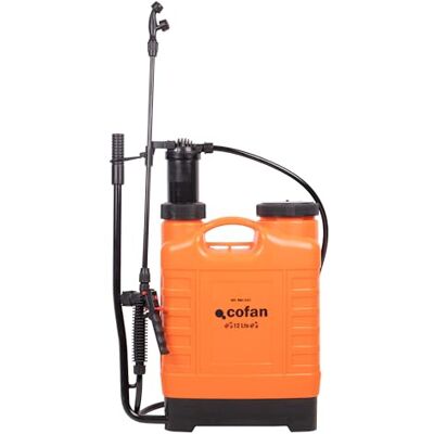 Cofan Pulverizador profissional de costas manual de 12 l, com lança, 50 cm e 3 bicos, pressão 3 bares, ergonómico, leve e resistente Cofan Pulverizador profissional de costas manual de 12 l, com lança, 50 cm e 3 bicos, pressão 3 bares, ergonómico, leve e resistente