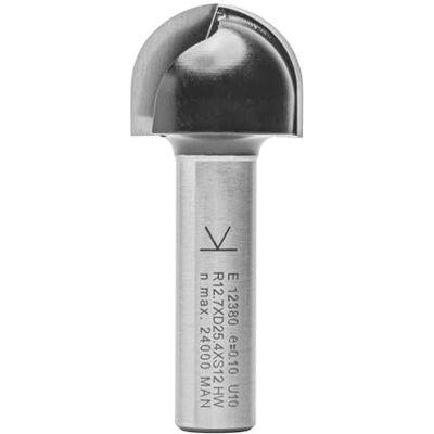 ENT 12380 Morango para molduras côncavas, em carboneto, haste (S) de 12 mm, raio (R) de 12,7 mm, D 25,4 mm, NL 19 mm, SL 40 mm, trabalhos em madeira, fresadora ENT 12380 Morango para molduras côncavas, em carboneto, haste (S) de 12 mm, raio (R) de 12,7 mm, D 25,4 mm, NL 19 mm, SL 40 mm, trabalhos em madeira, fresadora
