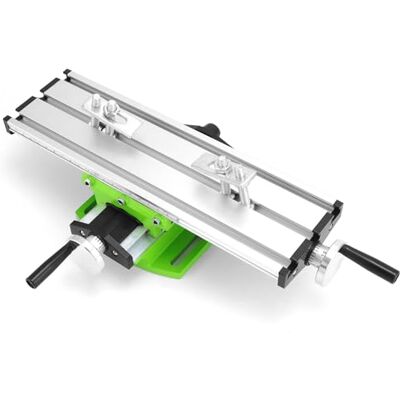 QWORK ® Mesa de trabalho multifuncional, cruz e deslizante de perfuração para suporte de furadeira de bancada, 310 * 90 * 78 mm QWORK ® Mesa de trabalho multifuncional, cruz e deslizante de perfuração para suporte de furadeira de bancada, 310 * 90 * 78 mm