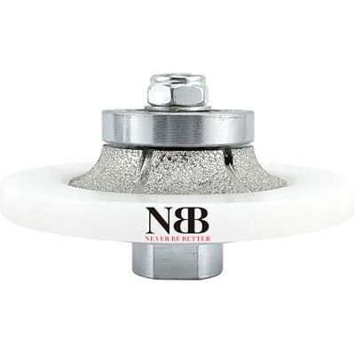 NBB Morangos para corte de chanfros de diamante roda perfiladora diamante com guia cobertura maior e broca M14 para perfilar porcelana azulejo cerâmica granito mármore pedra (Half-Bullnose B10) NBB Morangos para corte de chanfros de diamante roda perfiladora diamante com guia cobertura maior e broca M14 para perfilar porcelana azulejo cerâmica granito mármore pedra (Half-Bullnose B10)