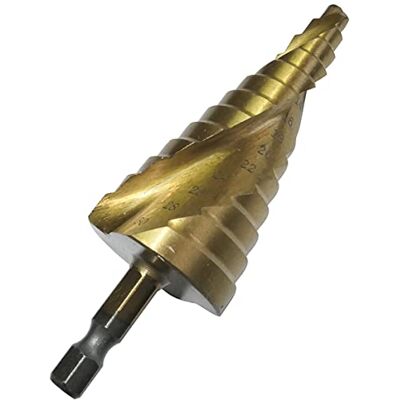 AERZETIX Broca escalonada de metal Ø 6,0 a 30,0 mm HSS+TIN broca cónica helicoidal pavio para mandril de mandíbula haste hexagonal 1/4'' C49429 AERZETIX Broca escalonada de metal Ø 6,0 a 30,0 mm HSS+TIN broca cónica helicoidal pavio para mandril de mandíbula haste hexagonal 1/4'' C49429