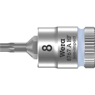 Wera --8767 A HF TORX 8 x 28 mm Copo de ponta Zyklop com função de retenção de 1/4 Wera --8767 A HF TORX 8 x 28 mm Copo de ponta Zyklop com função de retenção de 1/4
