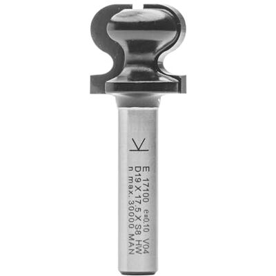 ENT 17100 Morango para montagem de guiador, em carboneto, haste (S) 8 mm, diâmetro (D) 19 mm, NL 17,5 mm, R 4,75 mm, r 2,4 mm, SL 32 mm ENT 17100 Morango para montagem de guiador, em carboneto, haste (S) 8 mm, diâmetro (D) 19 mm, NL 17,5 mm, R 4,75 mm, r 2,4 mm, SL 32 mm