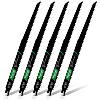Bayerwald Werkzeuge Bayerwald Lâmina de serra sabre (5 unidades, 300 mm de comprimento, 280 mm de comprimento, para madeira macia, madeira de construção e lenha, corte grosso e rápido) Bayerwald Werkzeuge Bayerwald Lâmina de serra sabre (5 unidades, 300 mm de comprimento, 280 mm de comprimento, para madeira macia, madeira de construção e lenha, corte grosso e rápido)