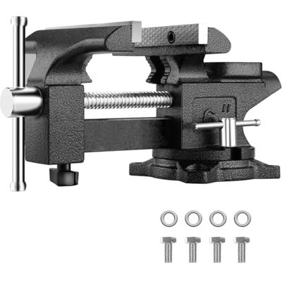 TEENO Parafuso de bancada 6" 7,6 kg 150 mm parafuso de bancada para trabalhos pesados, força de fixação 1000 kg TEENO Parafuso de bancada 6" 7,6 kg 150 mm parafuso de bancada para trabalhos pesados, força de fixação 1000 kg