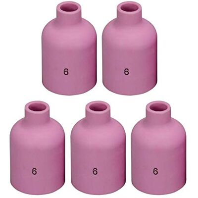 RIVERWELD TIG Lente de gás de alumina copos de cerâmica No.6 D9,50 x 48 mm ajuste SR DB WP 17 18 26 tocha de soldagem TIG 5pk RIVERWELD TIG Lente de gás de alumina copos de cerâmica No.6 D9,50 x 48 mm ajuste SR DB WP 17 18 26 tocha de soldagem TIG 5pk