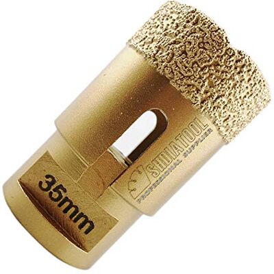 SHDIATOOL Brocas de diamante de 35 mm soldadas a vácuo e cortadas com rosca M14 para perfuração a seco de porcelana azulejos de granito mármore SHDIATOOL Brocas de diamante de 35 mm soldadas a vácuo e cortadas com rosca M14 para perfuração a seco de porcelana azulejos de granito mármore