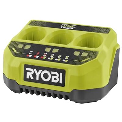 Ryobi Carregador sequencial de 3 portas para baterias 4V USB de lítio (vendido sem bateria) RC43P Ryobi Carregador sequencial de 3 portas para baterias 4V USB de lítio (vendido sem bateria) RC43P