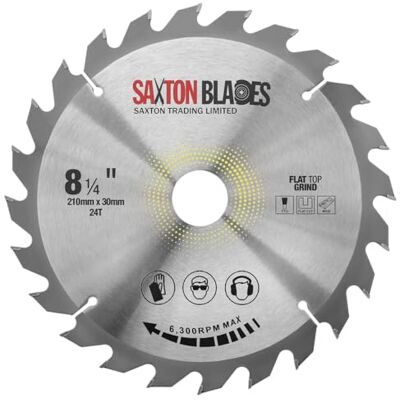 Saxton Blades Saxton Lâmina de serra circular TCT (210 mm x 24 T x 30 mm, inclui anéis para Bosch Makita, etc Saxton Blades Saxton Lâmina de serra circular TCT (210 mm x 24 T x 30 mm, inclui anéis para Bosch Makita, etc