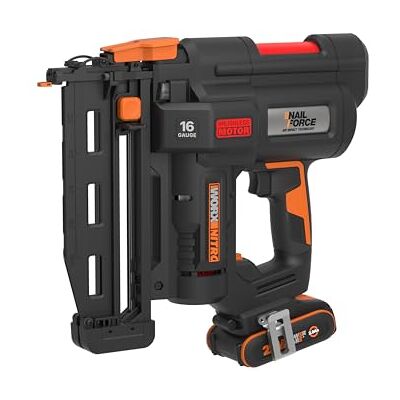 WORX Nitro, máquina de lavar elétrica sem fios de 20 V – 2 Ah, puxe até 80 pregos por minuto, até 64 mm na madeira, desbloqueio sem ferramentas, inclui bateria e carregador, 200 pregos WORX Nitro, máquina de lavar elétrica sem fios de 20 V – 2 Ah, puxe até 80 pregos por minuto, até 64 mm na madeira, desbloqueio sem ferramentas, inclui bateria e carregador, 200 pregos