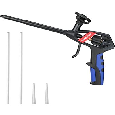 WORKPRO Pistola de espuma de poliuretano profissional revestida PTFE cobre WORKPRO Pistola de espuma de poliuretano profissional revestida PTFE cobre