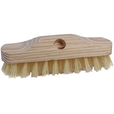 Cofan Escova de navio manual com fibras de plástico 5 x 10 filas, ondulada para esfregar, cor natural com rosca 22 mm Cofan Escova de navio manual com fibras de plástico 5 x 10 filas, ondulada para esfregar, cor natural com rosca 22 mm