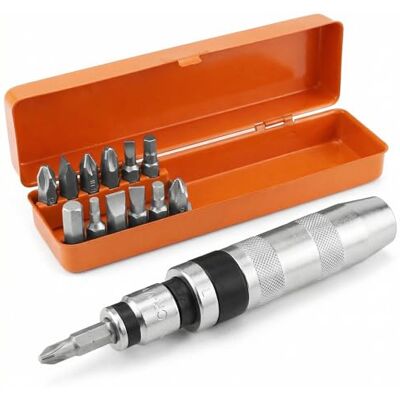 QWORK ® Conjunto de 14 Peças Chaves de Fenda de Impacto com Adaptador de Parafuso e 12 Pontas Intercambiáveis para Automóvel e Tarefas Domésticas QWORK ® Conjunto de 14 Peças Chaves de Fenda de Impacto com Adaptador de Parafuso e 12 Pontas Intercambiáveis para Automóvel e Tarefas Domésticas