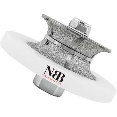 NBB Morangos para corte de chanfros de diamante roda perfiladora diamante com guia cobertura maior e broca M14 para perfilar porcelana azulejo cerâmica granito mármore pedra (Full-Bullnose V20) NBB Morangos para corte de chanfros de diamante roda perfiladora diamante com guia cobertura maior e broca M14 para perfilar porcelana azulejo cerâmica granito mármore pedra (Full-Bullnose V20)