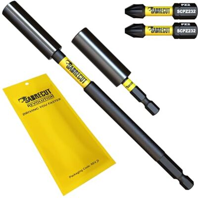 SabreCut 4 peças Magnético, 60 mm e 152 mm, suporte de ponta de impacto profissional com 2 x 32 mm, PZ2 chave de fenda pontas de impacto compatível com Dewalt, Milwaukee, Makita, Bosch e outros SabreCut 4 peças Magnético, 60 mm e 152 mm, suporte de ponta de impacto profissional com 2 x 32 mm, PZ2 chave de fenda pontas de impacto compatível com Dewalt, Milwaukee, Makita, Bosch e outros