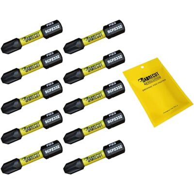 SabreCut Conjunto de 10 pontas de chave de fenda de impacto magnético PZ3 de 32 mm Pozi Pozidriv, resistente, compatível com Dewalt, Milwaukee, Bosch, Makita e mais SabreCut Conjunto de 10 pontas de chave de fenda de impacto magnético PZ3 de 32 mm Pozi Pozidriv, resistente, compatível com Dewalt, Milwaukee, Bosch, Makita e mais