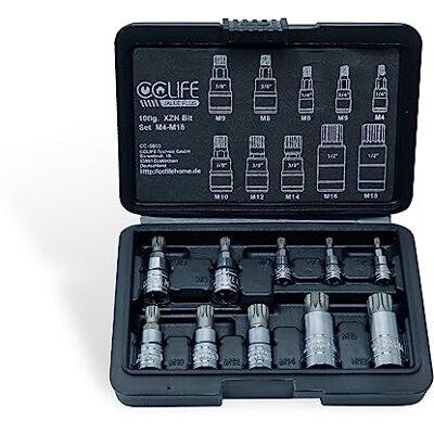 CCLIFE 10 unidades Conjunto de tampões XZN M4-M18, S2 aço de liga para uso profissional e automóvel CCLIFE 10 unidades Conjunto de tampões XZN M4-M18, S2 aço de liga para uso profissional e automóvel