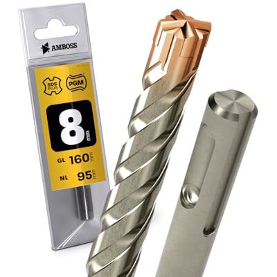 Amboss Werkzeuge SDS Plus Broca para martelo de perfuração, 4 unidades, diâmetro 8,0 mm x 95 mm, AMBOSS SDS Crusher 4 Broca HM para betão, metal duro, broca profissional, 8,0 mm x 95 mm, broca para pedra, Amboss Werkzeuge SDS Plus Broca para martelo de perfuração, 4 unidades, diâmetro 8,0 mm x 95 mm, AMBOSS SDS Crusher 4 Broca HM para betão, metal duro, broca profissional, 8,0 mm x 95 mm, broca para pedra,