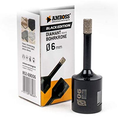 Amboss Werkzeuge Broca de diamante Amboss 6 mm (M14) para rebarbadora, adequada para porcelana, azulejos duros, granito, etc. Amboss Werkzeuge Broca de diamante Amboss 6 mm (M14) para rebarbadora, adequada para porcelana, azulejos duros, granito, etc.