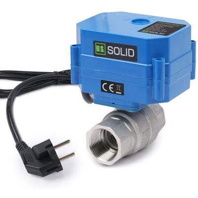 U.S. Solid Válvula de esfera motorizada de 3/4 polegadas com tomada, 220 V AC DN20, válvula de esfera elétrica de aço inoxidável de 2 vias, retorno automático, Normalmente Fechada U.S. Solid Válvula de esfera motorizada de 3/4 polegadas com tomada, 220 V AC DN20, válvula de esfera elétrica de aço inoxidável de 2 vias, retorno automático, Normalmente Fechada