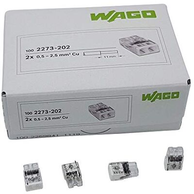 Wago - 2273-202 - 2 polos - 0,5-2,5 mm2 - caixa de conexões Wago - 2273-202 - 2 polos - 0,5-2,5 mm2 - caixa de conexões