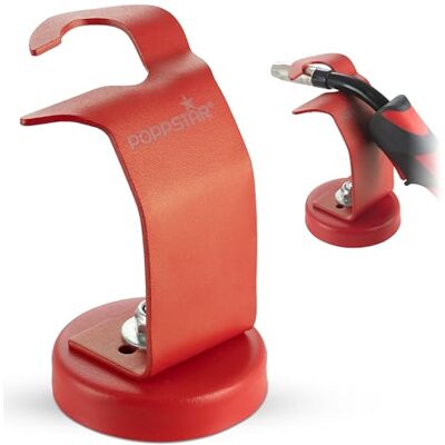 POPPSTAR Suporte para tocha de soldagem MIG MAG com pé magnético para fixação na mesa de soldagem (por exemplo. Para MB-15 AK, MB-25 AK), cor: vermelho POPPSTAR Suporte para tocha de soldagem MIG MAG com pé magnético para fixação na mesa de soldagem (por exemplo. Para MB-15 AK, MB-25 AK), cor: vermelho