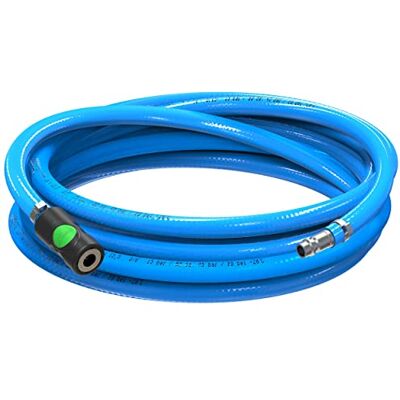 AUPROTEC Conjunto de mangueira de ar comprimido Ø 10 mm interior 15 m, mangueira de PVC com acoplamento de segurança Prevost S1 para compressores de ar, mangueira de compressor altamente AUPROTEC Conjunto de mangueira de ar comprimido Ø 10 mm interior 15 m, mangueira de PVC com acoplamento de segurança Prevost S1 para compressores de ar, mangueira de compressor altamente