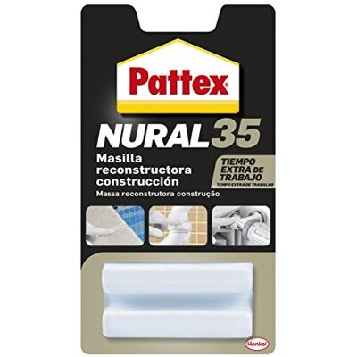 Pattex 14010130 Nural 35, massa reconstrutora de metais, cor branca, 50 g Pattex 14010130 Nural 35, massa reconstrutora de metais, cor branca, 50 g