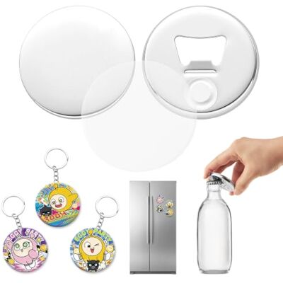 VEVOR 50 Chapas para fazer 58 mm ímanes para frigorífico abre-garrafas Chapas personalizadas com cobertura de metal, papéis em branco, compatível com máquina de fazer pinos, para bricolage evento VEVOR 50 Chapas para fazer 58 mm ímanes para frigorífico abre-garrafas Chapas personalizadas com cobertura de metal, papéis em branco, compatível com máquina de fazer pinos, para bricolage evento