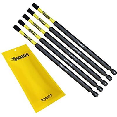 SabreCut 5 x 152 mm H5 conjunto de pontas de chave de fenda de impacto magnético hexagonais de uma só extremidade para trabalho pesado compatível com Dewalt Milwaukee Bosch Makita e outros SabreCut 5 x 152 mm H5 conjunto de pontas de chave de fenda de impacto magnético hexagonais de uma só extremidade para trabalho pesado compatível com Dewalt Milwaukee Bosch Makita e outros