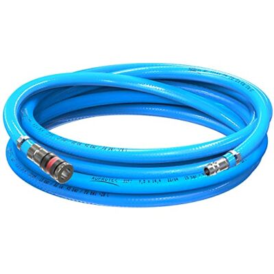 AUPROTEC Conjunto de mangueira de ar comprimido Ø 9 mm interior, 5 m de PVC com acoplador rápido S2000 para compressores de ar, mangueira para compressor de alta flexibilidade AUPROTEC Conjunto de mangueira de ar comprimido Ø 9 mm interior, 5 m de PVC com acoplador rápido S2000 para compressores de ar, mangueira para compressor de alta flexibilidade