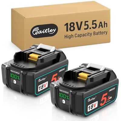 Waitley 2X Wailey 5500 mAh baterias para Makita 18V BL1850 BL1850B BL1860 BL1840 BL1840B BL1830B BL1830 BL1820 BL1815 BL1835 BL1845 Waitley 2X Wailey 5500 mAh baterias para Makita 18V BL1850 BL1850B BL1860 BL1840 BL1840B BL1830B BL1830 BL1820 BL1815 BL1835 BL1845
