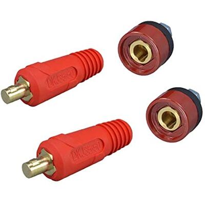 RIVERWELD Conector de painel para cabo de soldagem TIG, tomada e tomada Dinse Dinze RED DKJ35-50 e DKZ35-50 conexão rápida 315A 4 peças RIVERWELD Conector de painel para cabo de soldagem TIG, tomada e tomada Dinse Dinze RED DKJ35-50 e DKZ35-50 conexão rápida 315A 4 peças