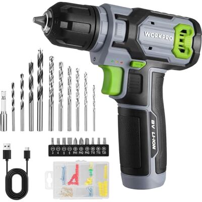 WORKPRO Parafuso elétrico 8 V com 53 acessórios WORKPRO Parafuso elétrico 8 V com 53 acessórios