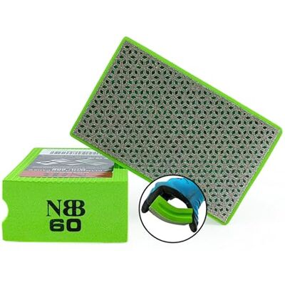 NBB Almofada de diamante à mão para lixar ou polir, bloco de diamante de lixar/polimento com suporte de esponja flexível para moer pedra granito cerâmica azulejo vidro madeira metal (1, 60#) NBB Almofada de diamante à mão para lixar ou polir, bloco de diamante de lixar/polimento com suporte de esponja flexível para moer pedra granito cerâmica azulejo vidro madeira metal (1, 60#)