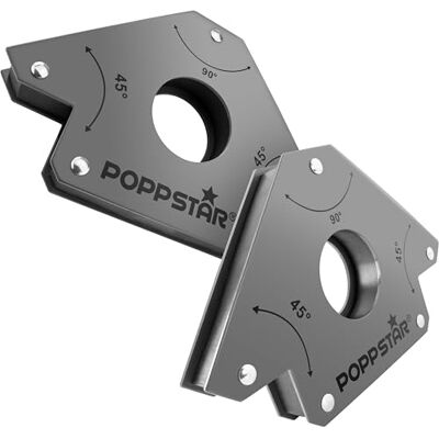 POPPSTAR Esquadra magnética para soldar grande (conjunto de 2 peças), força de aderência dos ímanes para soldar 34 kg, ângulos 45°, 90°, 135° POPPSTAR Esquadra magnética para soldar grande (conjunto de 2 peças), força de aderência dos ímanes para soldar 34 kg, ângulos 45°, 90°, 135°