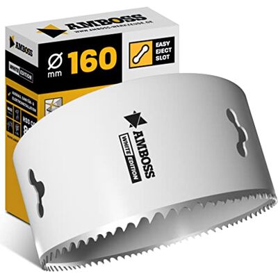 Amboss Werkzeuge Serra de coroa Amboss Bi-Metal HSS M42 de 160 mm para aço, painéis de partículas, madeira dura, placa de gesso e muito mais. Profundidade de corte 48 mm sem porta-brocas Amboss Werkzeuge Serra de coroa Amboss Bi-Metal HSS M42 de 160 mm para aço, painéis de partículas, madeira dura, placa de gesso e muito mais. Profundidade de corte 48 mm sem porta-brocas