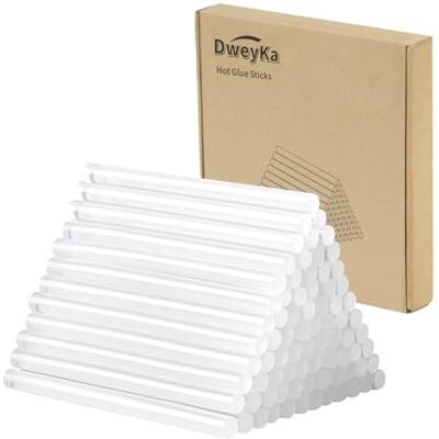 Dweyka 50 barras de cola quente 11 mm x 200 mm, cola transparente barra de silicone quente para pistola de silicone, ideal para bricolagem, artesanato, lazer Dweyka 50 barras de cola quente 11 mm x 200 mm, cola transparente barra de silicone quente para pistola de silicone, ideal para bricolagem, artesanato, lazer