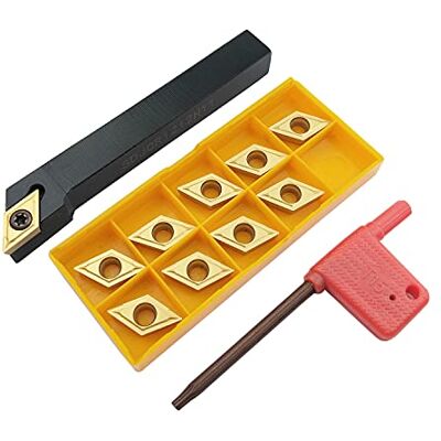 ASZLBYM 1 suporte para ferramentas de torneamento SDJCR1212H11 CNC, 1 chave T15, 10 inserções de carboneto DCMT32.51 / DCMT11T304 ASZLBYM 1 suporte para ferramentas de torneamento SDJCR1212H11 CNC, 1 chave T15, 10 inserções de carboneto DCMT32.51 / DCMT11T304