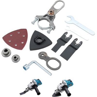 TOPWAY Ferramenta oscilante adaptador multiferramenta elétrica, kit de adaptador de lâmina de serra e papel de lixa triangular para madeira, parede, lixamento, polimento e esmerilamento TOPWAY Ferramenta oscilante adaptador multiferramenta elétrica, kit de adaptador de lâmina de serra e papel de lixa triangular para madeira, parede, lixamento, polimento e esmerilamento