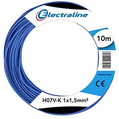 ELECTRALINE 15091 Cabo de cobre - Flexível, isolado em PVC, 10m, Azul ELECTRALINE 15091 Cabo de cobre - Flexível, isolado em PVC, 10m, Azul