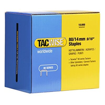 TACWISE grampos para tapeçaria galvanizados, 80/14 mm, caixa de 10.000 TACWISE grampos para tapeçaria galvanizados, 80/14 mm, caixa de 10.000