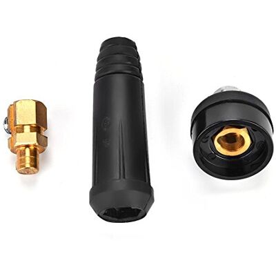 Walfront Cabo de soldagem estilo europeu da série DKJ conector rápido tomada macho e tomada do painel adaptador de montagem rápida (DKJ10-25 Black) Walfront Cabo de soldagem estilo europeu da série DKJ conector rápido tomada macho e tomada do painel adaptador de montagem rápida (DKJ10-25 Black)