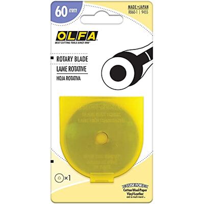 Olfa RB60-1 Lâmina circular de 60 mm, cor prateada Olfa RB60-1 Lâmina circular de 60 mm, cor prateada
